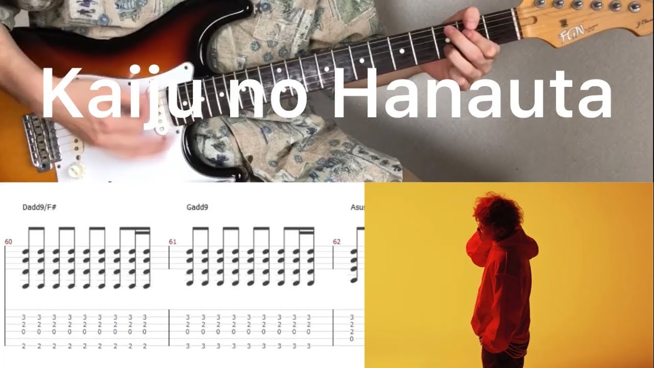 Vaundy - Kaiju no Hanauta (guitar cover with tabs & chords)