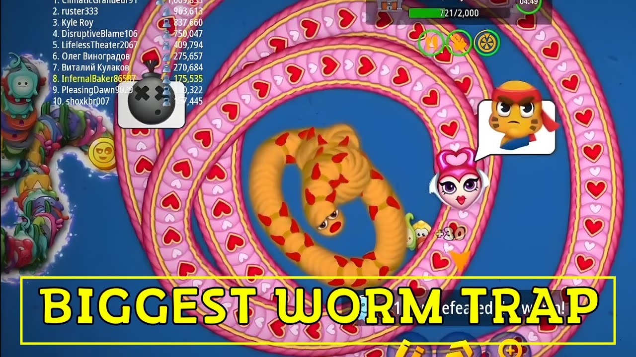 Biggest Worm traps | Epic headshots Gameplay | 2.2 Million+ score | Wormzone.io