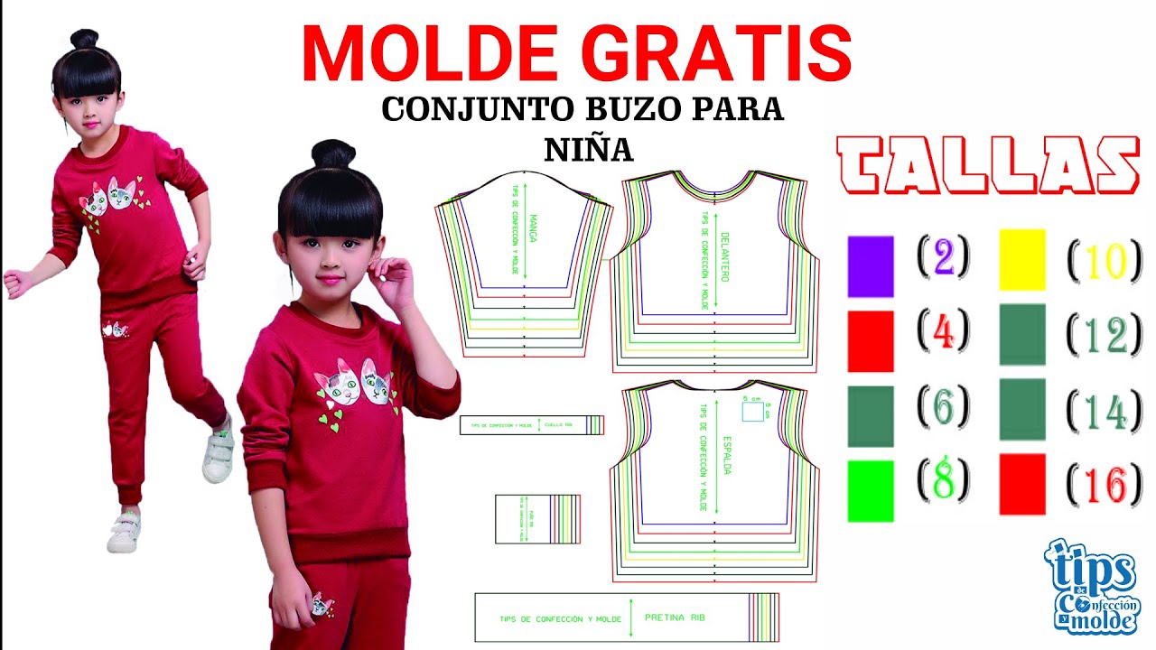MOLDE GRATIS DE CONJUNTO POLERA PARA NIÑA