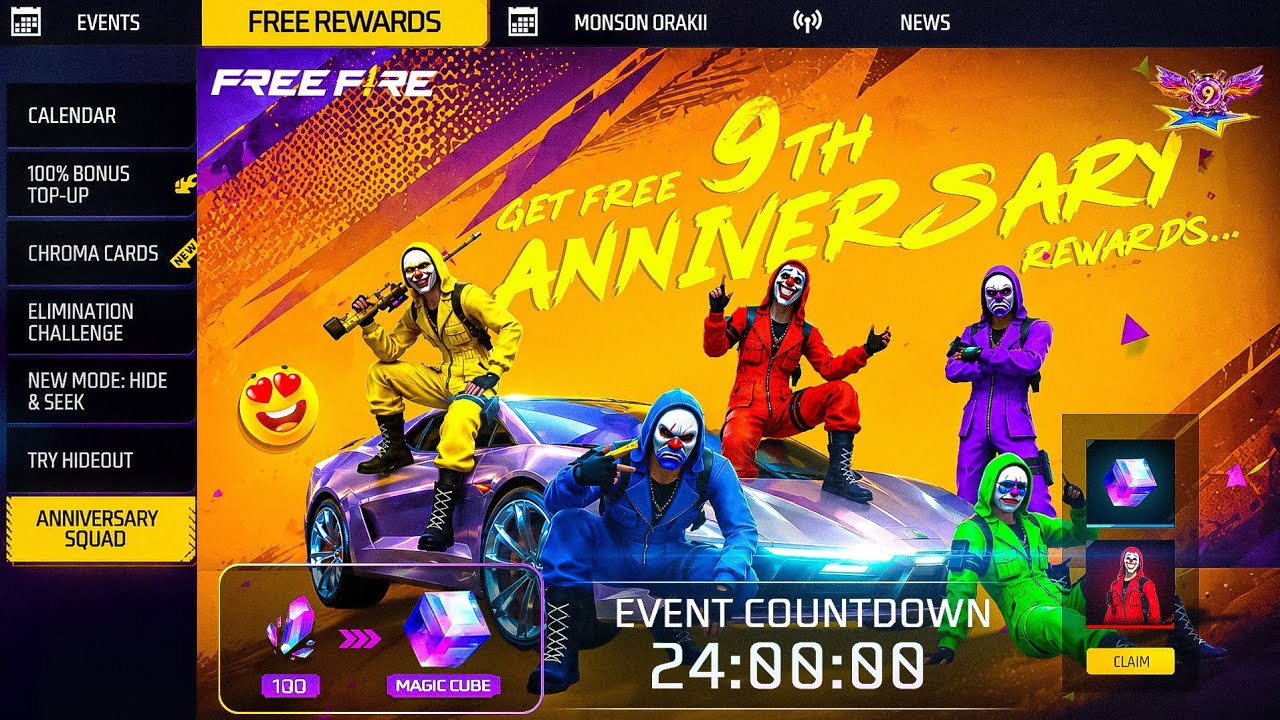 9th Anniversary Event Confirm-🇮🇳🤩| Criminal Bundle Return Free Fire| Free Fire 9th Anniversary Event