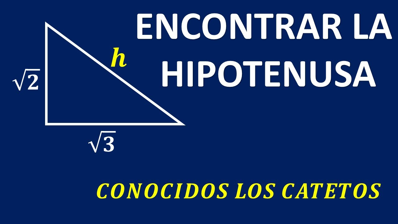 COMO ENCONTRAR LA HIPOTENUSA EN UN TRIANGULO RECTANGULO,CONOCIENDO LOS CATETOS..