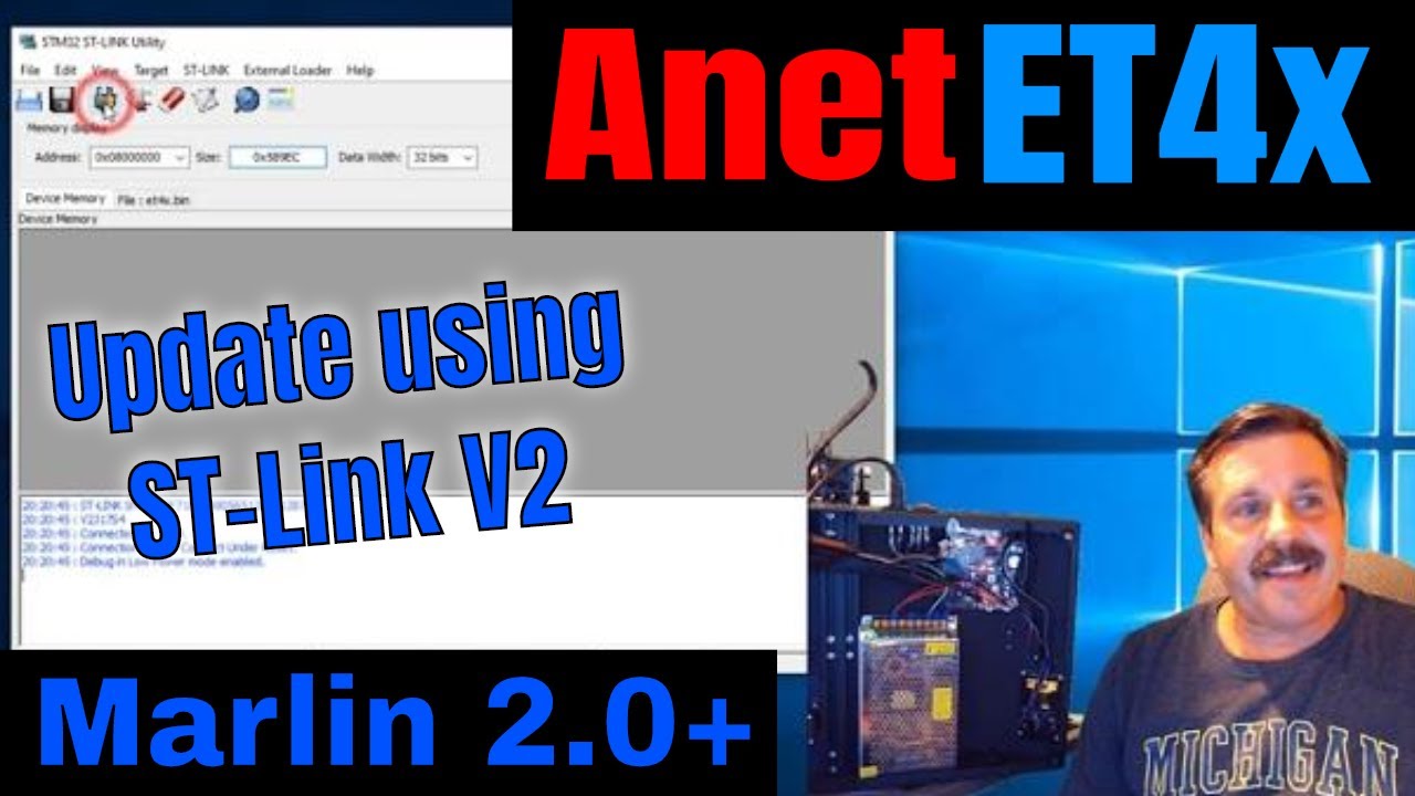Перепрошить Anet ET4x на прошивку Marlin 2+ с помощью ST-Link v2 за считанные минуты!