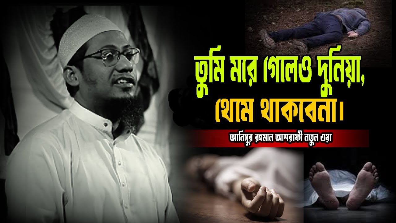 তুমি মরে গেলেও দুনিয়া থেমে থাকবেনা। আনিসুর রহমান আশরাফী নতুন ওয়াজ Emotional Waz dinerpotheralomedia