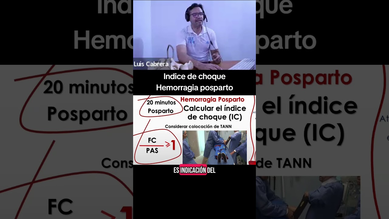 &iacute;ndice de choque en Hemorragia posparto
