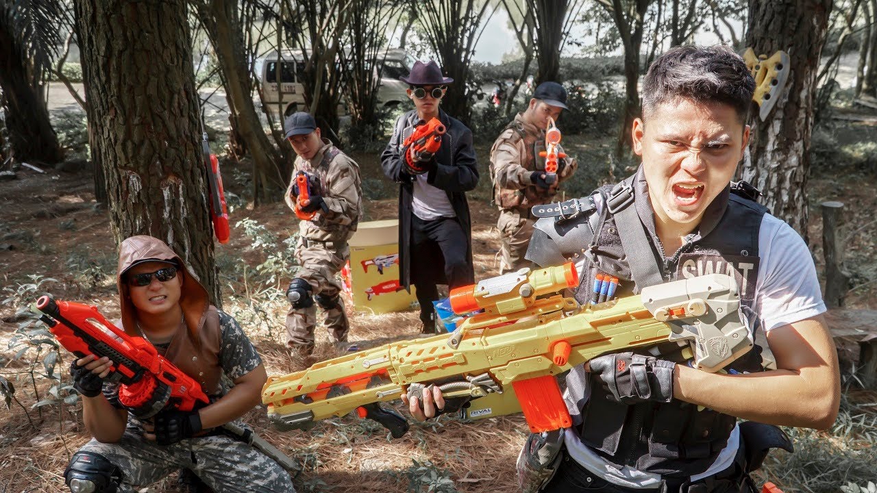 LTT Game Nerf War : Patrol Police Warriors SEAL X Nerf Guns Fight Braum Crazy Mystic Jokes