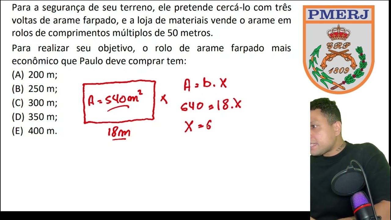 PMERJ 2024 (FGV) - Questão de Matemática resolvida