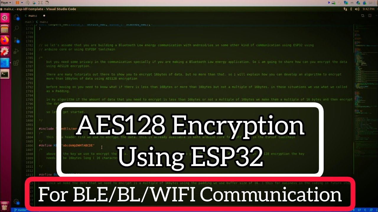 AES128 Encryption Using ESP32 For BLE/BL/WIFI Communication