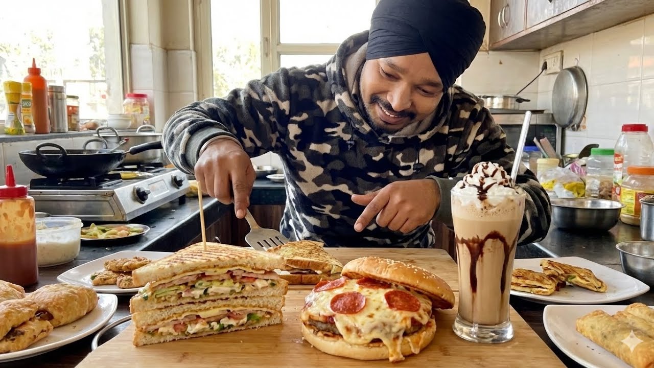 The Ultimate Hybrid: Pizza Burger or sandwiches 🥪and much more (AKASHVLOG WORLDWIDE)