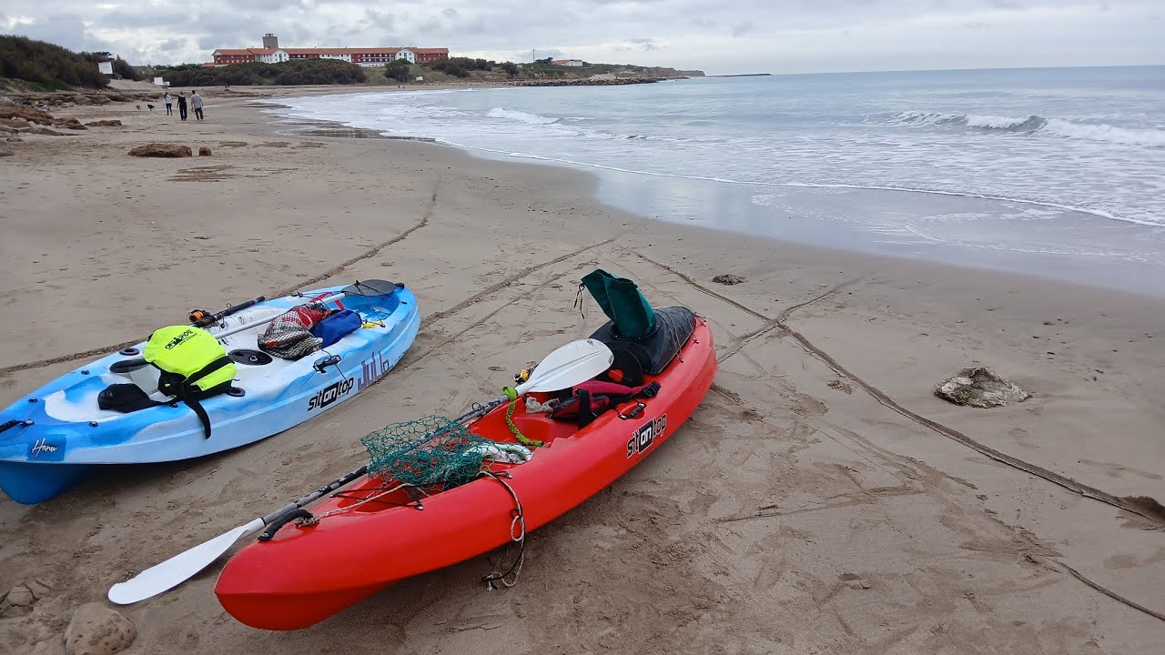 Como entrar y salir del mar en kayak, resumen de jornada de pesca entre amigos