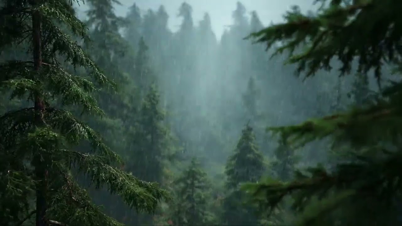 Evening Forest Rain Sounds 🌧️ Calm Woods Ambience for Deep Relaxation