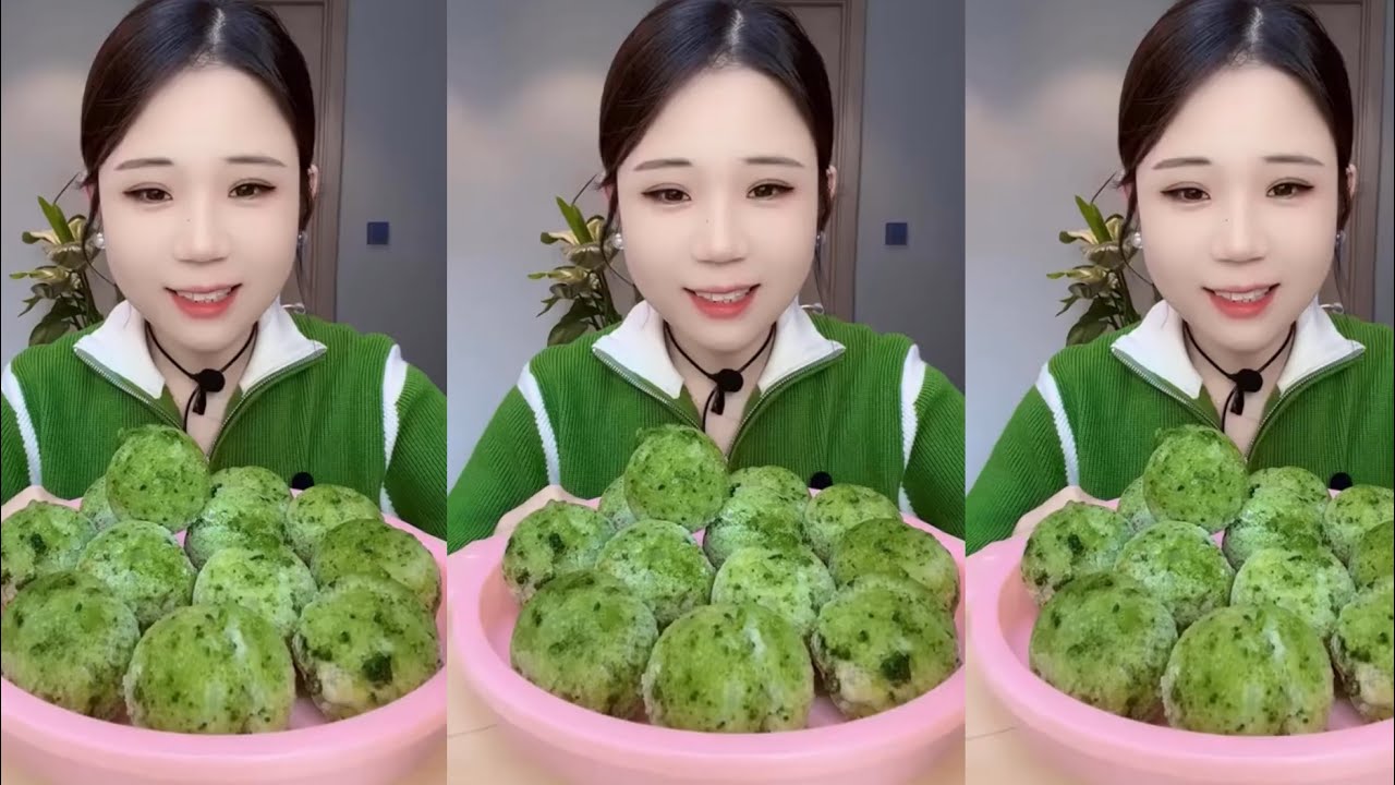ASMR crunchy refrozen matcha 🍵 ice 🧊 balls