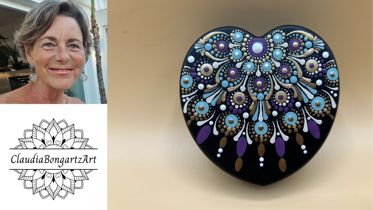 Mandala Design auf Herz - Schritt für Schritt Anleitung & Verwendete Farben