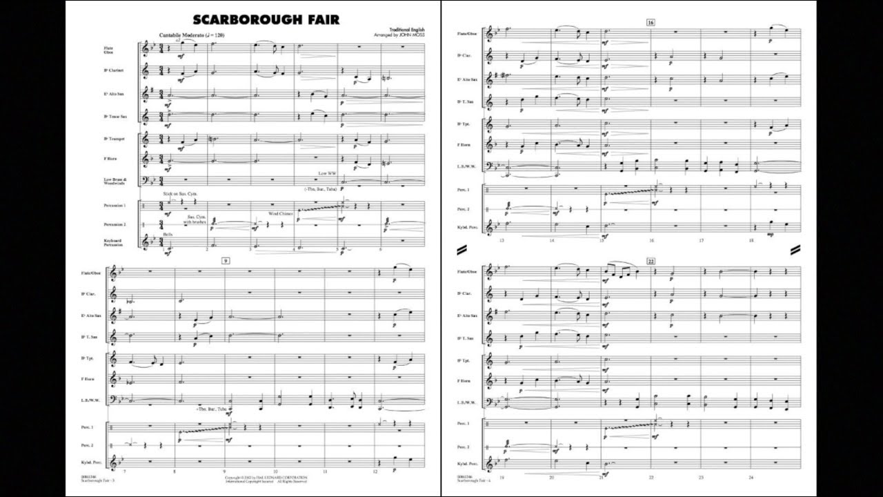 Scarborough Fair arranged by John Moss