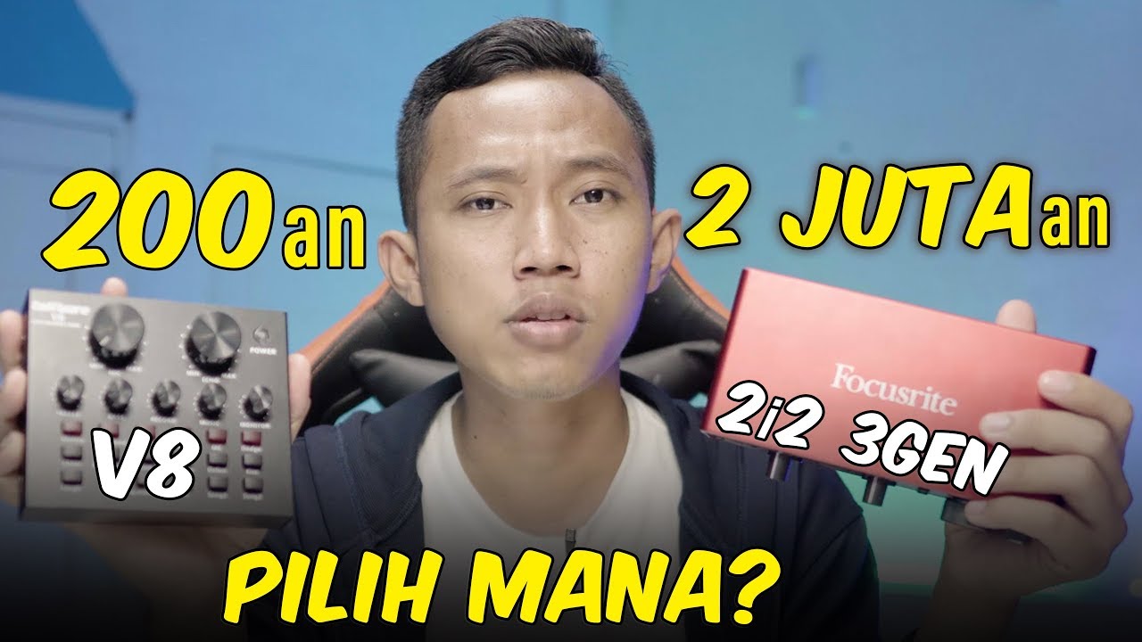Soundcard V8 vs FOCUSRITE 2i2 3rd GEN ~ REVIEW AUDIO INTERFACE PERBANDINGAN SUARA