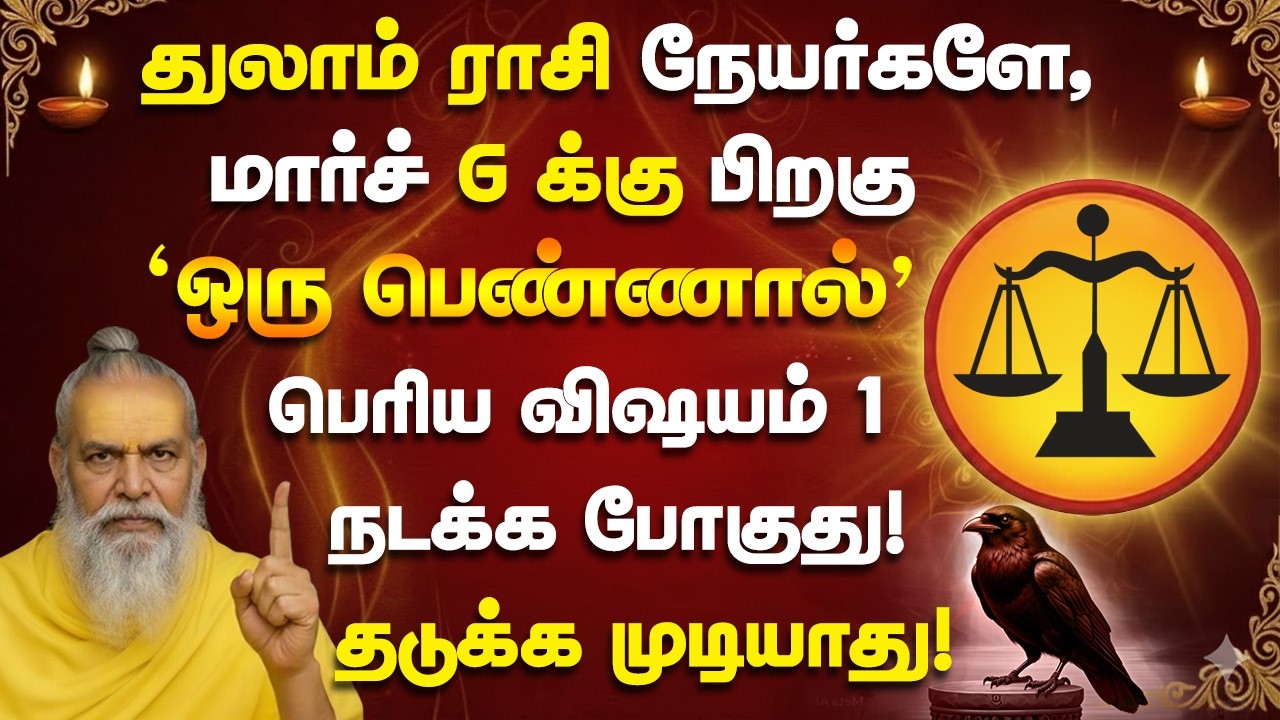 துலாம் ராசி அன்பர்களே, மார்ச் 6 ஆம் தேதி ஒரு பெண்ணால் 1 பெரிய  நடக்கபோகுது! Thulam 2026