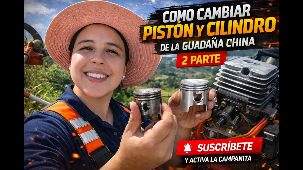 COMO CAMBIAR EL PISTO Y EL CILINDRO DE LA GUADAÑA CHINA 2 PARTE