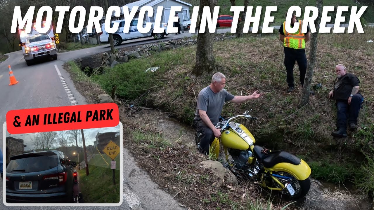 Motorcycle In The Creek | Winch Out & Illegal Park