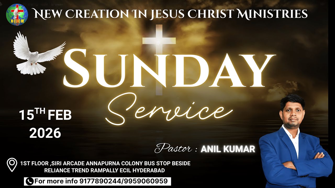# NCJCM SUNDAY LIVE SERVICE WITH PASTOR ANIL KUMAR || 15th  FEBRUARY 2026 ||