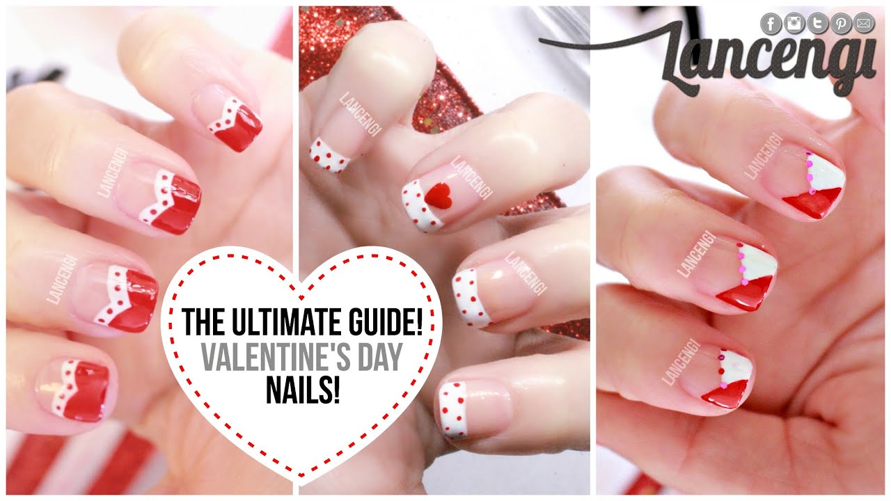 Nail Art For Beginners #20 : No Tools - Valentines Day French Manicures