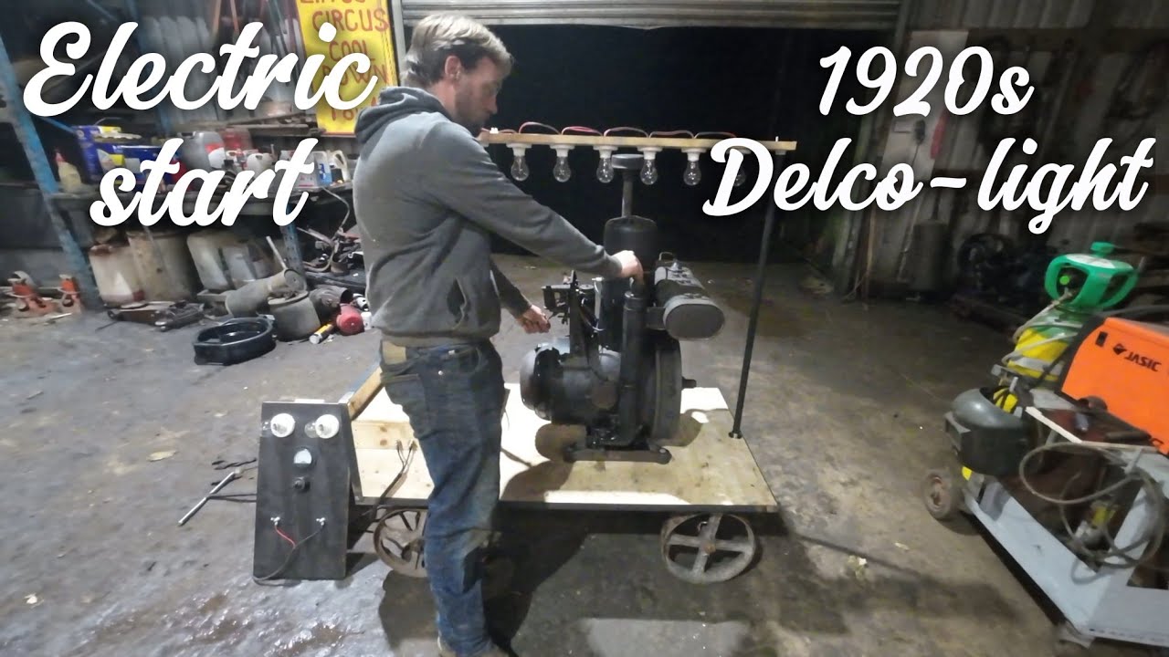 starting and walk around vintage 1920s delco-light light plant