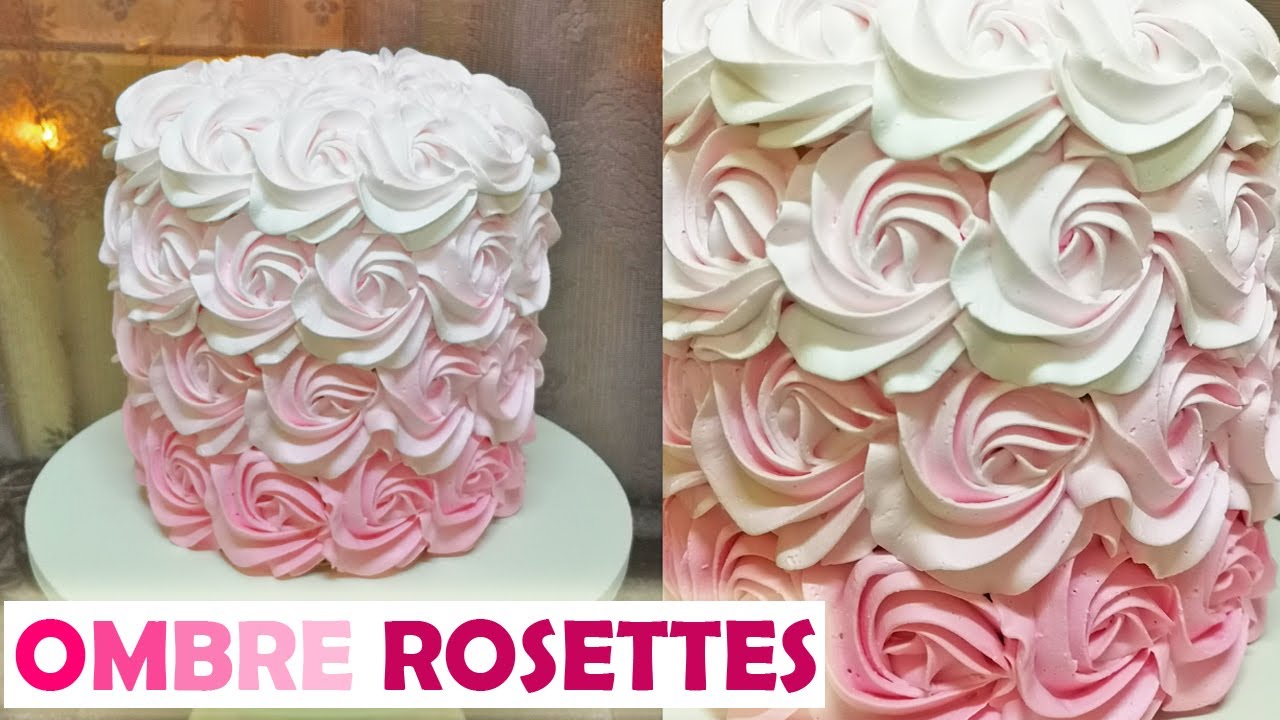Ombre Rosette Cake - The Easy way (easy cleanup after!)