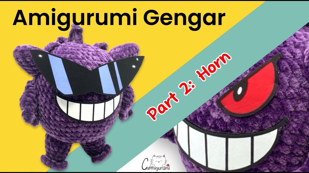 Amigurumi Crochet Gengar Tutorial - Horns