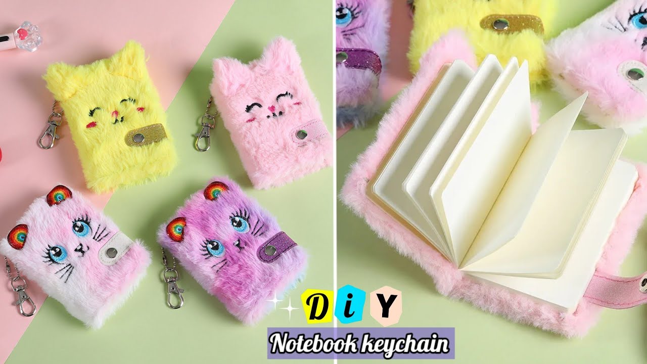 Cute cartoon notebook keychain || How to make cute notebook keychain at home