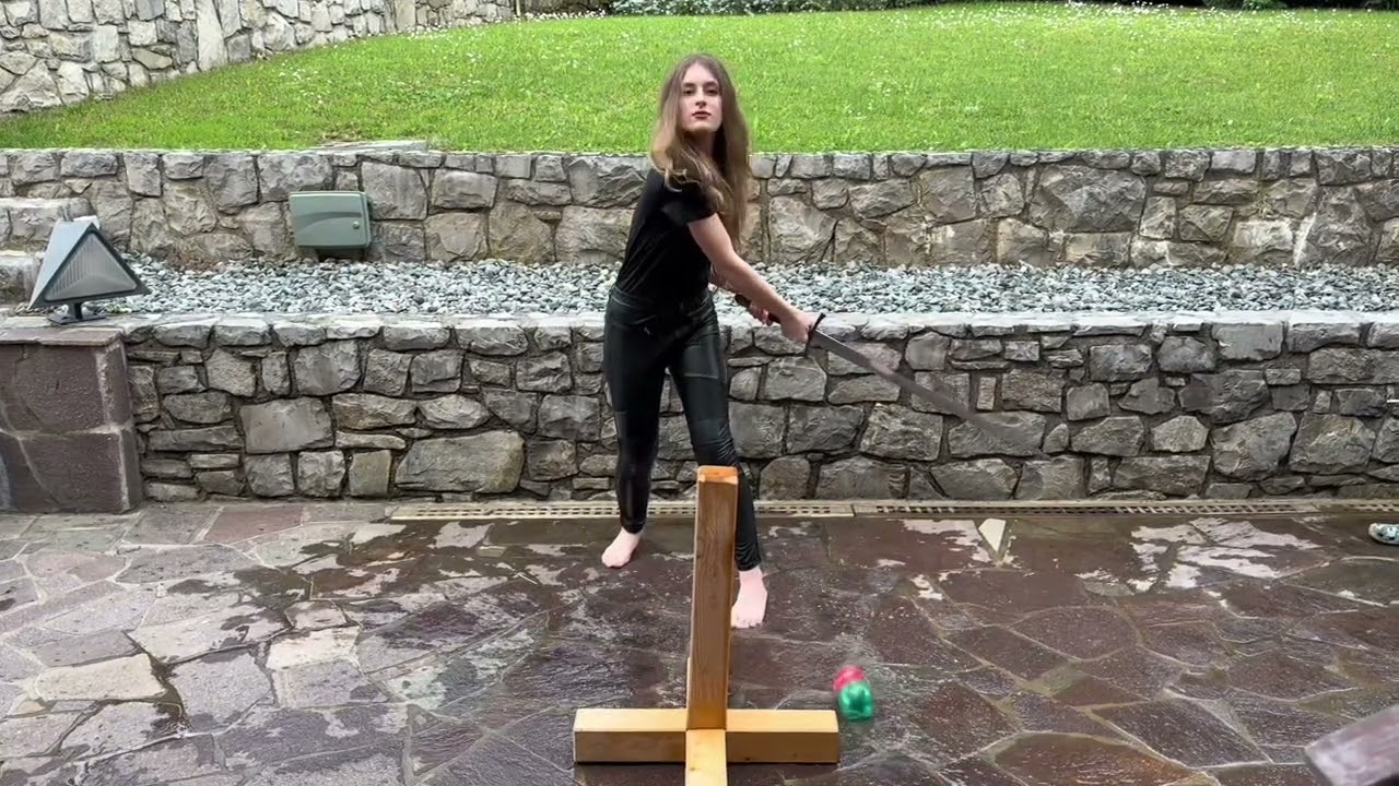 Valiant Armoury ATrim the Tellaro longsword… performer Etra my daughter… very proud💙💪🏻🗡️