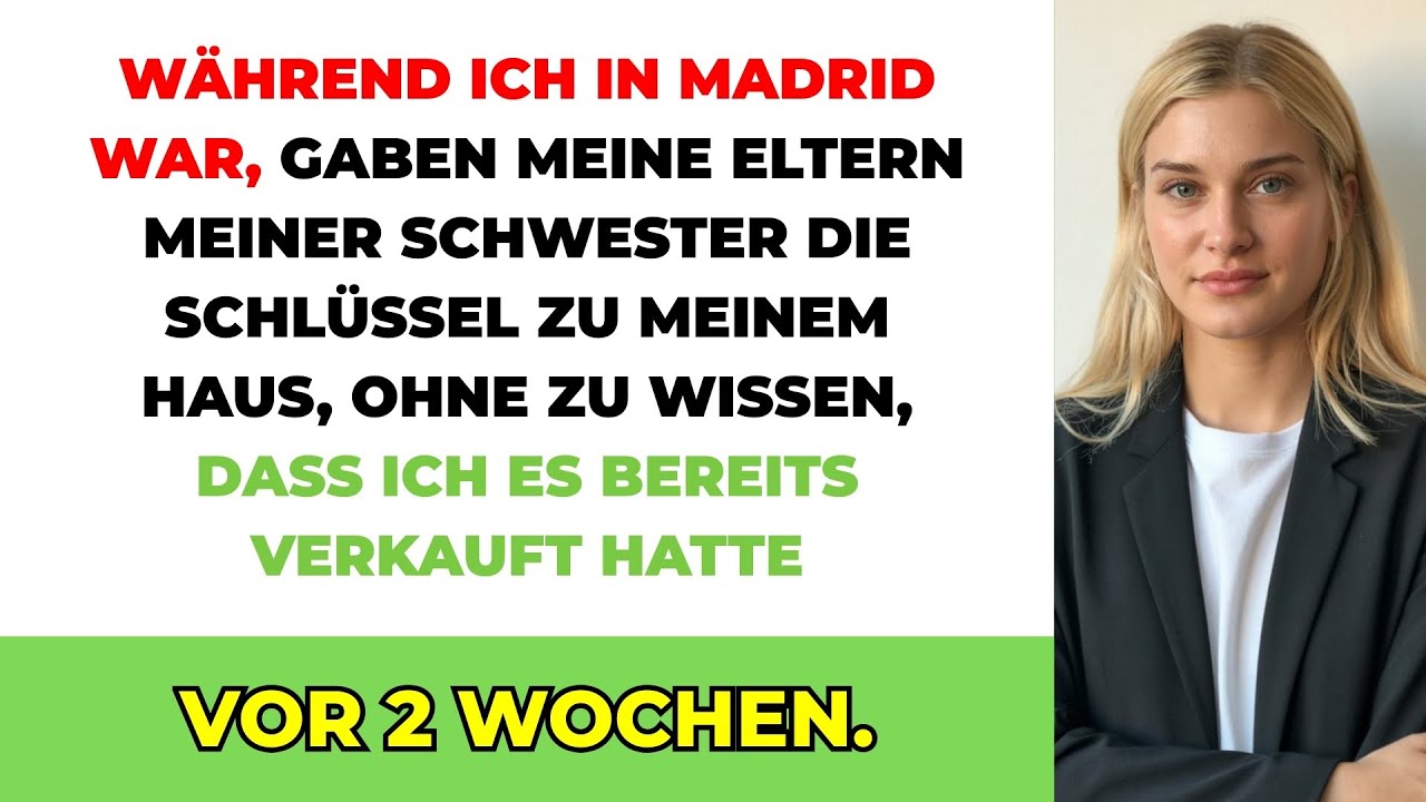 Meine Eltern Gaben Meiner Schwester Die Schlüssel, Ohne Zu Wissen, Dass Ich Vor 2 Wochen Verkaufte..