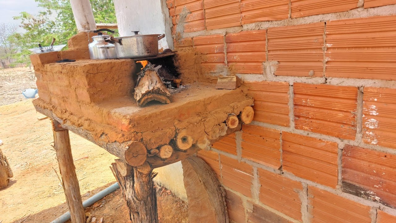 🔥COMO FAZER FOGÃO A LENHA DE TIJOLOS E BARRO SIMPLES, BARATO E FUNCIONAL