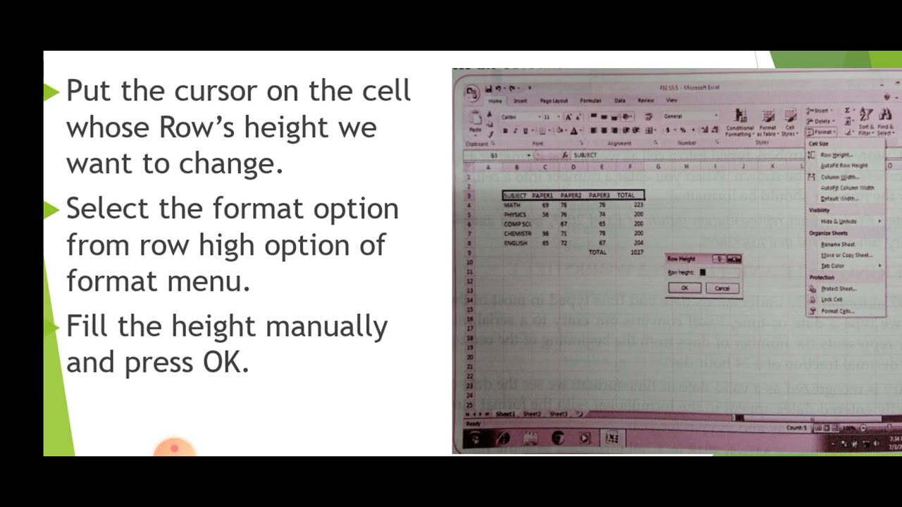 manipulation of cells in ms excel