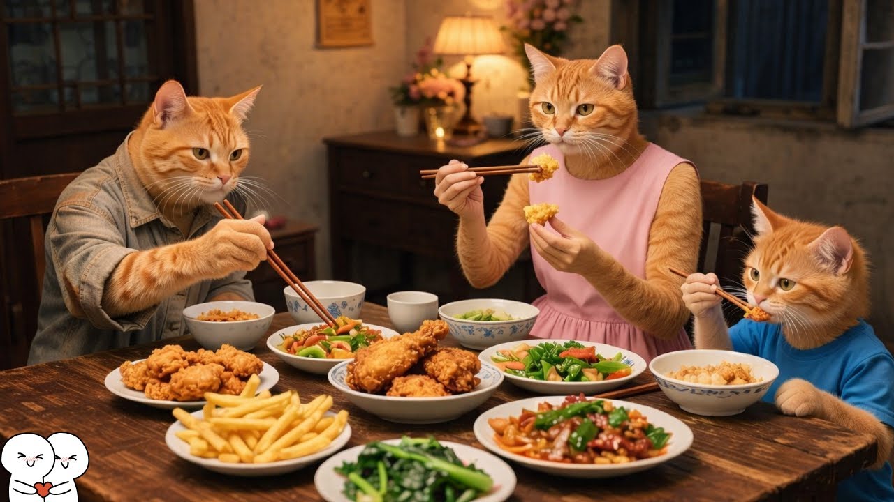 Papa Cat Works Tirelessly to Support Family 🐱 All His Hard Work Makes His Kittens' Smiles Worth It!🐱