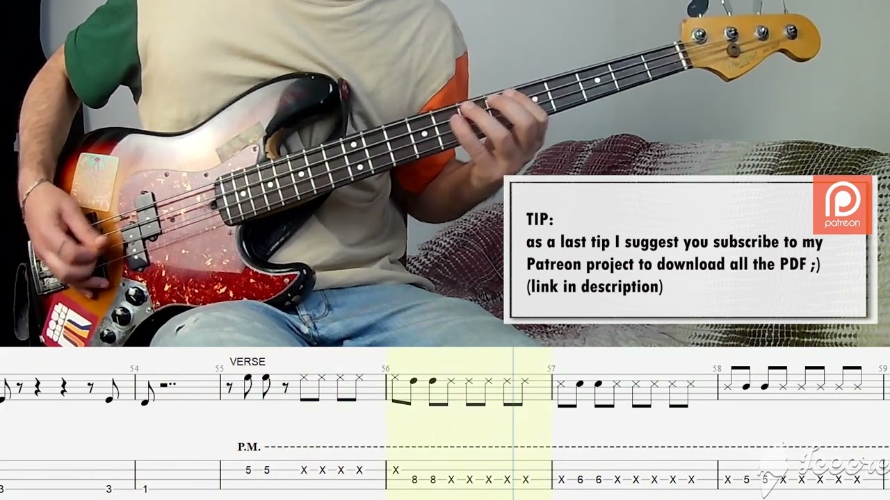 The Police - Sting - Roxanne BASS COVER + PLAY ALONG TAB + SCORE PDF