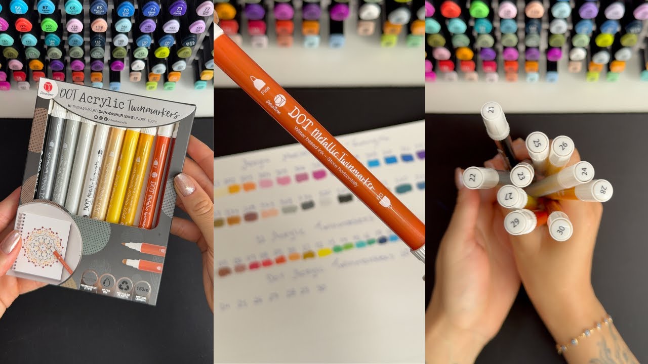 DECOTIME DOT ACRYLIC TWINMARKERS - SWATCHES @Decotimecrafts