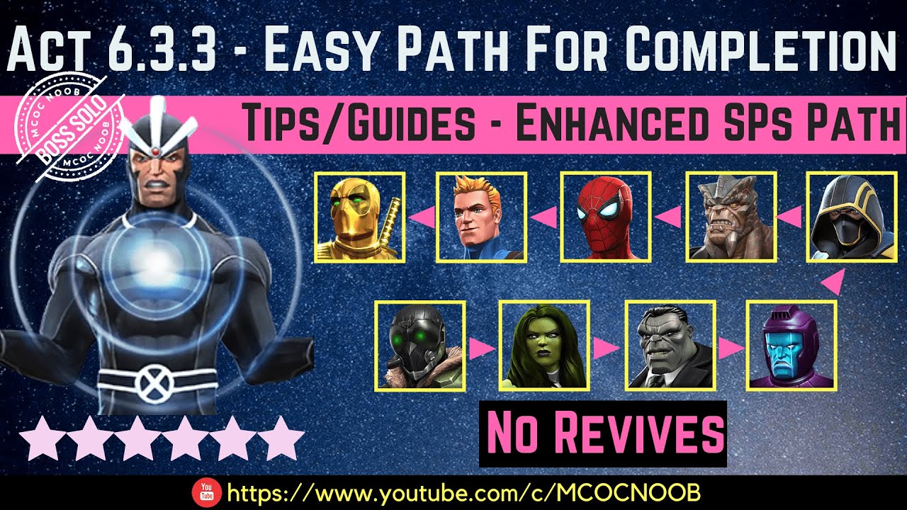 MCOC: Акт 6.3.3 &mdash; Лёгкий путь к завершению &mdash; Советы/Руководство &mdash; Без возрождений &mdash; Сюжетное задание
