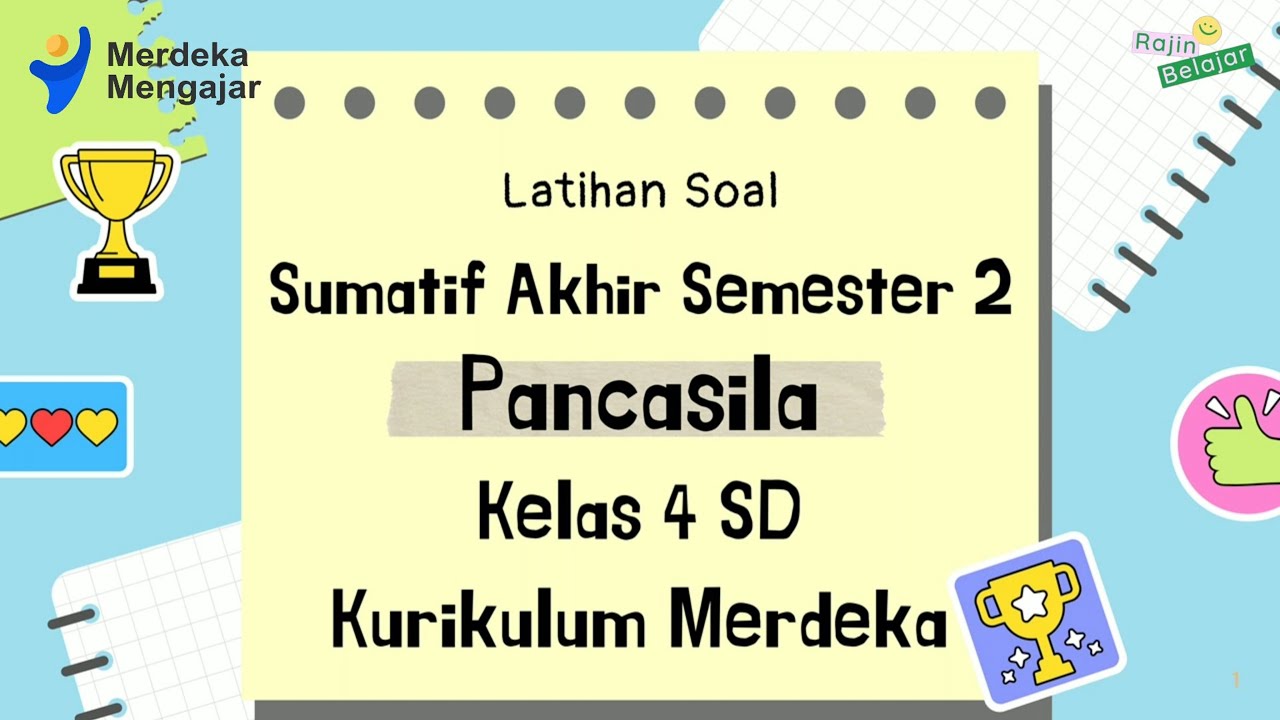 Latihan Soal Sumatif Akhir Semester 2 Pancasila Kelas 4 SD Kurikulum Merdeka