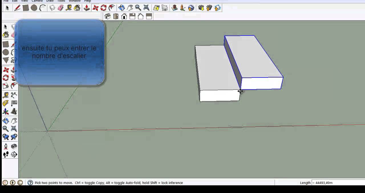 Créer rapidement un escalier sketchup