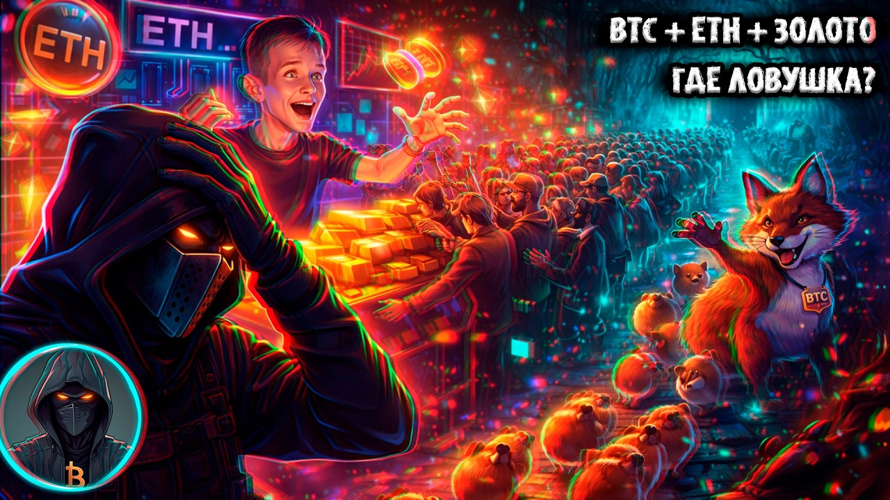 🚨 BTC + ETH + ЗОЛОТО ГДЕ ЛОВУШКА? Коррекция или продолжение роста? Опасный сигнал на графике!