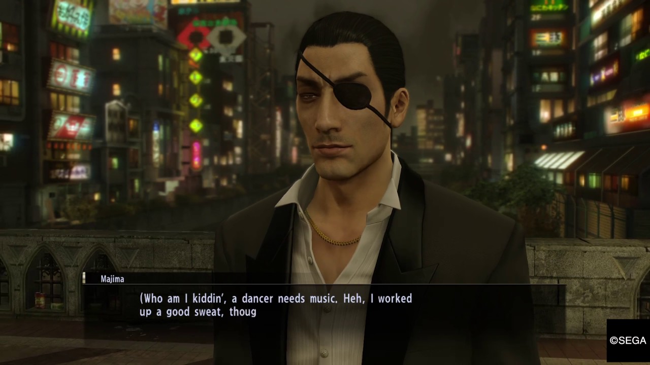 YAKUZA 0 - Majima dancing and singing on the bridge