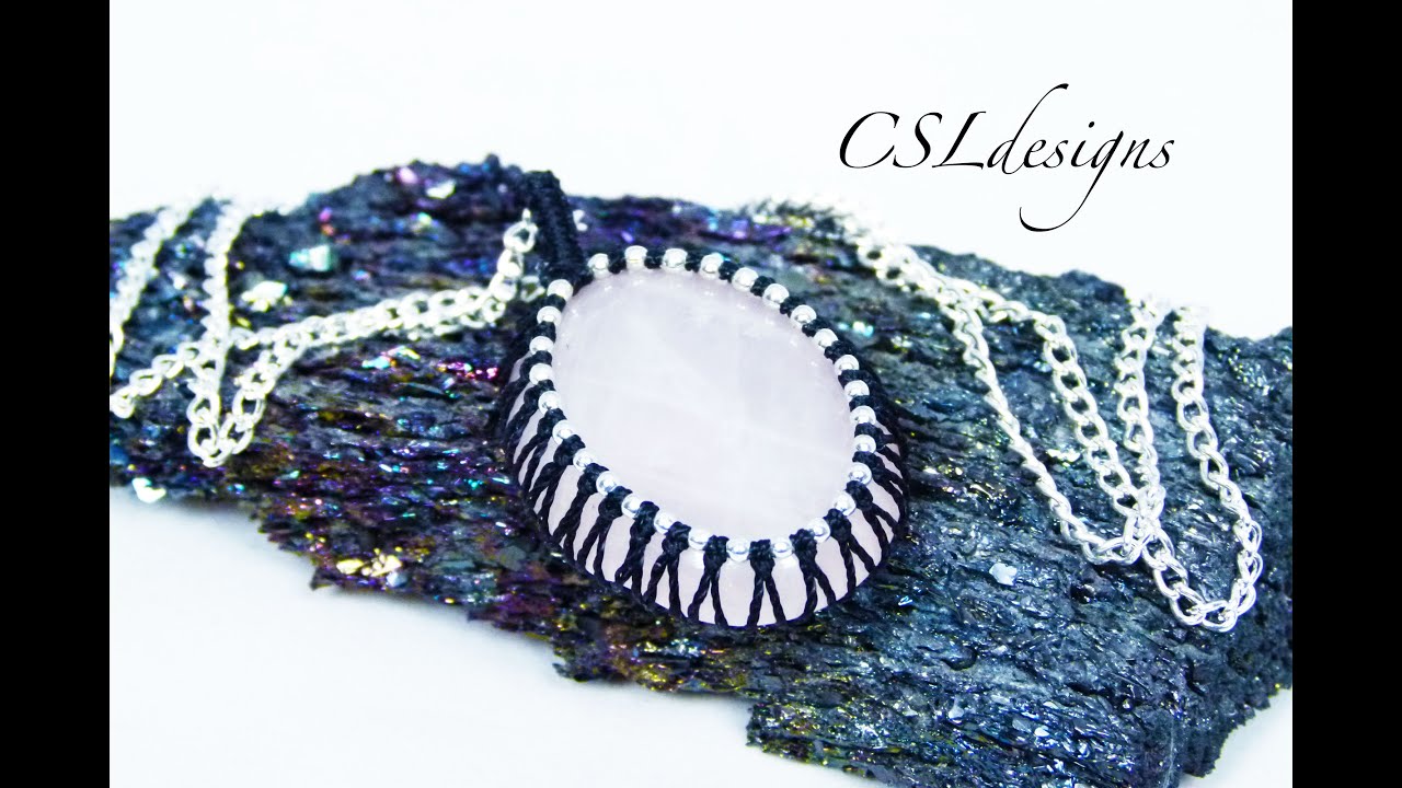 Кабошон из макраме с бисером и ободом