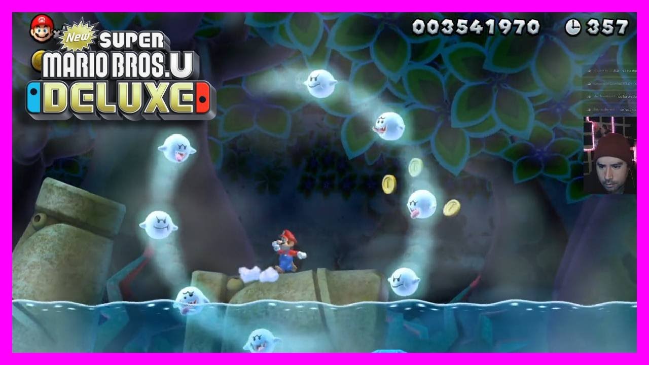 🔥 New Super Mario Bros. U Deluxe NIVEL : LOS ESPIRITUS DEL PANTANO  las 3 monedas con MARIO