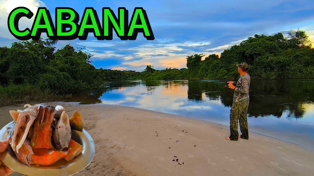 ACAMPEI em uma  CABANA ISOLADA com CHUVA e frio  pesquei para o almoço.@Ademar Pesca Camping
