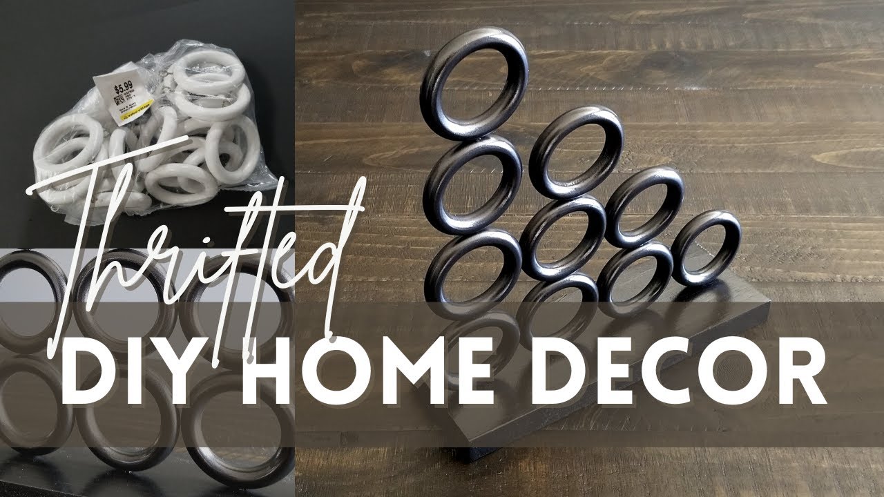 Home Decor Art Project | What To Do With Thrift Finds | Upcycling Wood Curtain Rings #mollyringwald