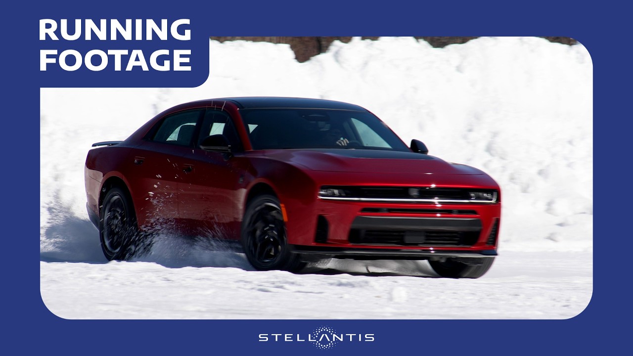 Four-door SIXPACK-powered 2026 Dodge Charger Scat Pack Winter Action and Running Footage