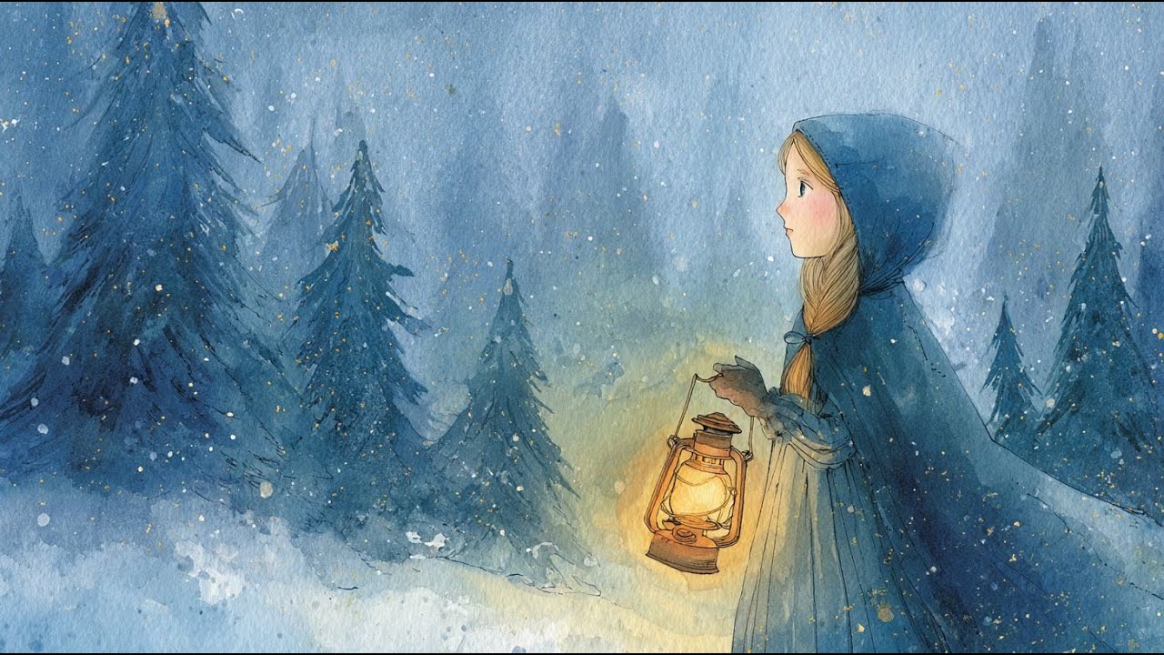 Cozy Winter 1950s Fairy Tale Ambience ❄️ Snowfall, Warm Candlelight & Calm Music