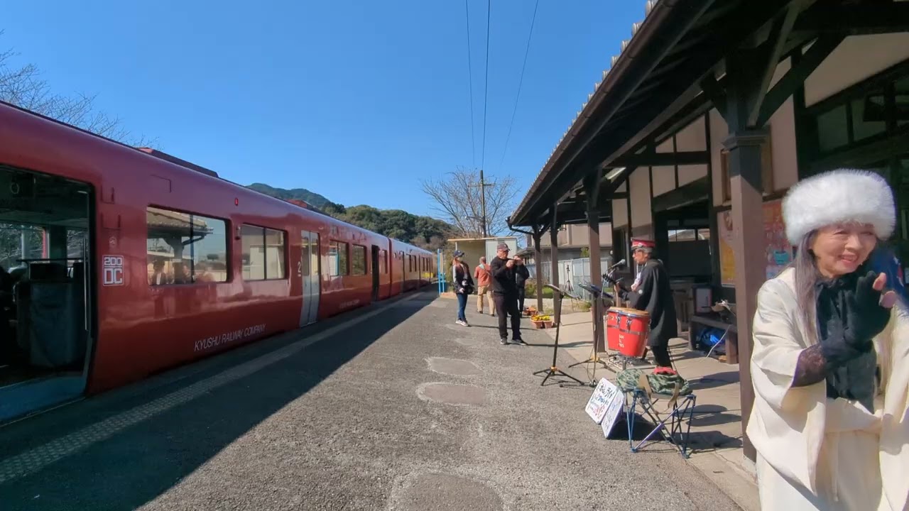 ダイヤ改正2日目上り普通列車おもてなし網田オールスターズ