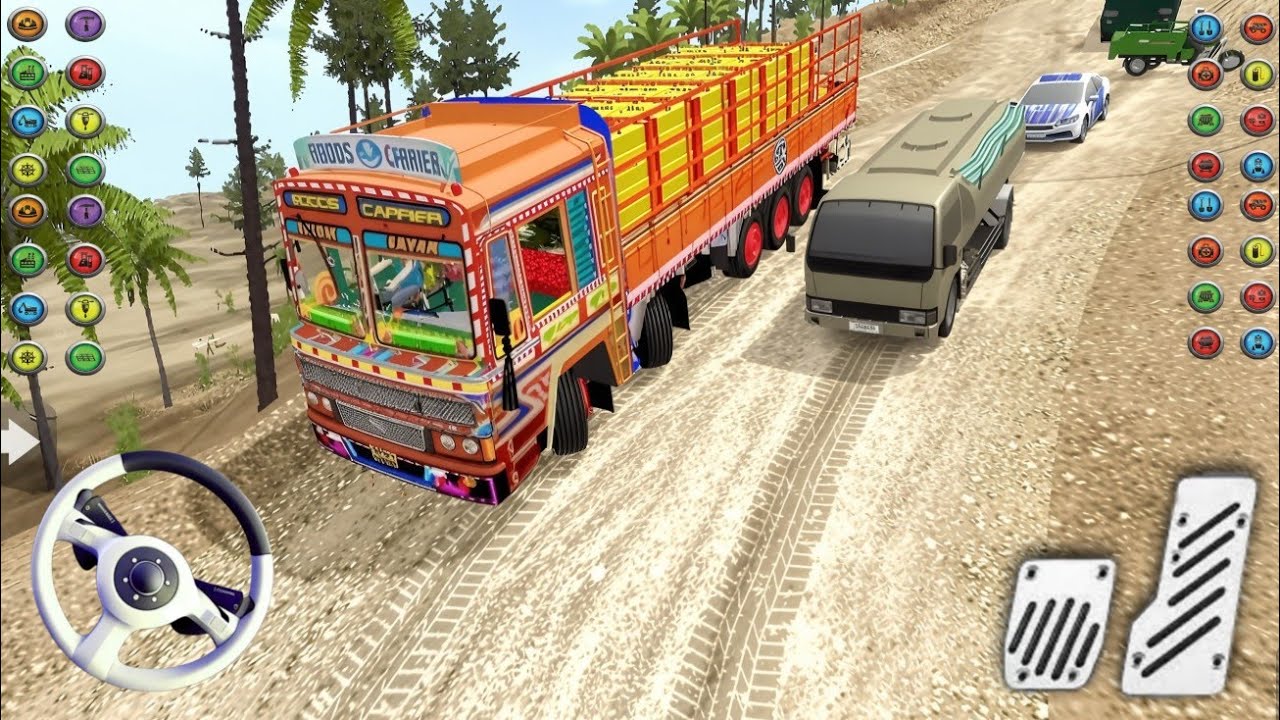 Over load truck driving by material road 😐😐 driving games truck simulator 