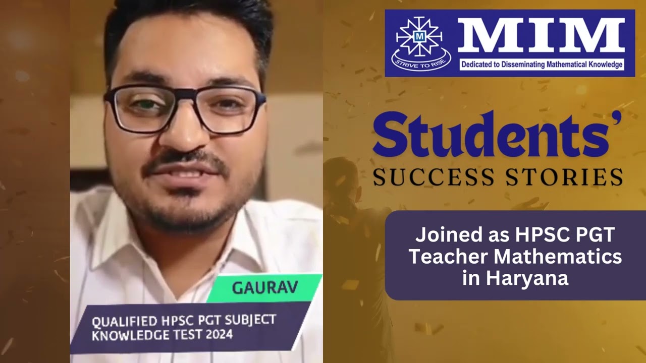 🎉 Success Story of Gaurav - Selected as HPSC PGT Teacher (Mathematics) in Haryana! 🎉
