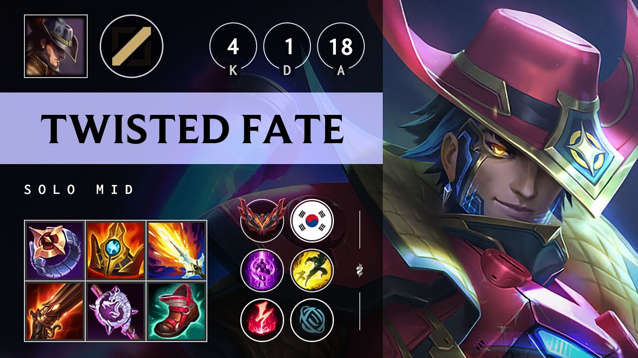 Twisted Fate Mid vs Yone: Killing spree - KR Grandmaster Patch 14.22