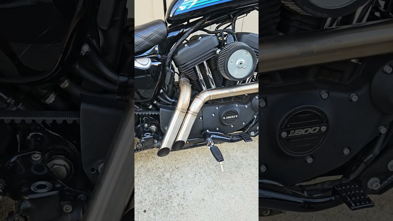LOUDEST Harley Sportster drag pipes #harley #sportster #motorcycle #motorcycles #loud #exhaust